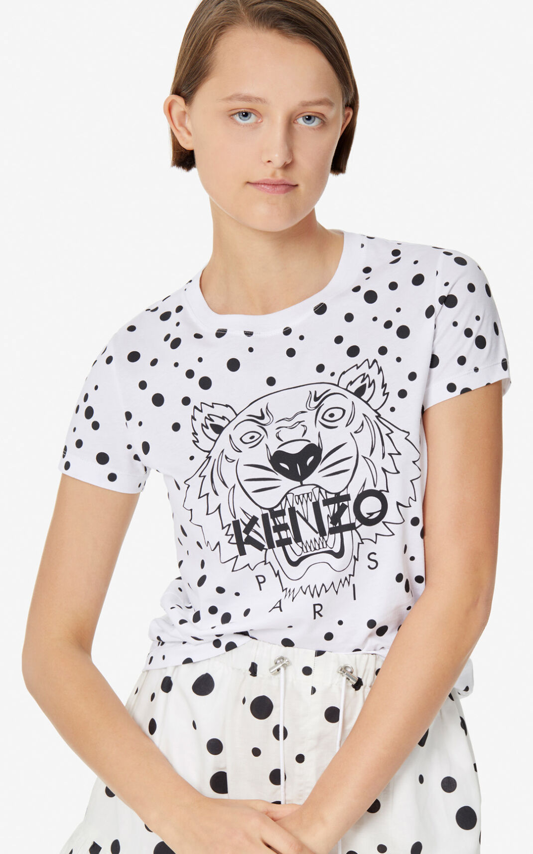 T Shirt Kenzo Femme Dots Tiger Noir EAJTV-1725